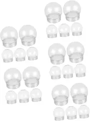 5sets Bulk Snow Globes DIY Kit Plastic Globes Screw Cap Xmas Decorations Christmas Decorations Boys and Activity 5pcs*5