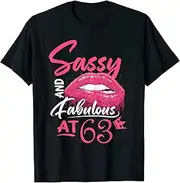 [X.Style] 63rd Birthday Sassy and Fabulous 63 Year Old ds373 T-Shirt (M) Black