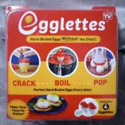 Egglettes Egg Cooker Hard Boiled Eggs without the Shell 4 Egg Cups AS SEEN ON TV