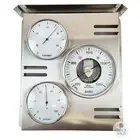 31cm Silver Outdoor Weather Station With Barometer Thermometer & Hygrometer By F