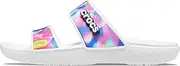 [Crocs] Unisex Classic Tie Dye Two-Strap Sandals Slide