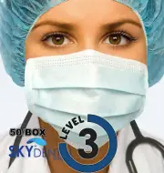 Surgical Face Masks Real Level 3 4Ply Mask Elastic EarLoop Blue Disposable 50/pk