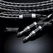 Pair Silver Plated Speaker Cable OCC Audio Video Cord with Rhodium Plated Plugs