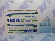 NYPD Police 1/43 Water slide Decal Set Fits Motormax 2022 Police Explorer G&B