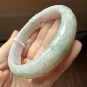 纯天然翡翠A货 57.6 mm Grade A Burmese Myanmar Jadeite Bangle 春彩紫羅蘭飄翠