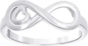 [JewelryWeb] 925 Sterling Silver Polished Infinity Love Heart 2.22gm Womens Ring Band 7.6x2.4mm Wi Statement-Ring for Women and Men