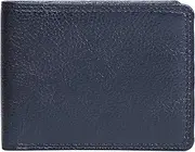 [Hashcart] Mens Wallet Leather with Natural Grain Design Front Pocket Rfid Wallet for Men Gifts for Men, Blue, Classic