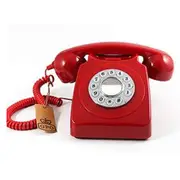 GPO 746 Red Retro Push Button Landline Desk Phone Bell Ring 60s 70s