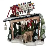 Blue Sky Reindeerville Pottery Tea Light Holder Cupids Christmas Tree Sales New