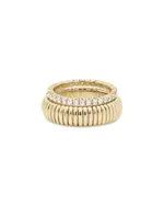 Shashi Striated Pave Ring