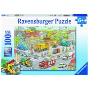100pc Ravensburger Vehicles In The City Kids/Childrens Jigsaw Puzzle Set 6y+