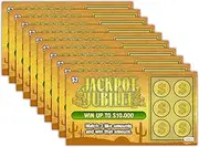 Larkmo Prank Gag Fake Lottery Tickets - 10 Total Tickets, All Same Design, These Lottery Ticket Scratch Off Cards Look Super Real Like A Real Scratcher Joke Lotto Ticket, Win 10,000