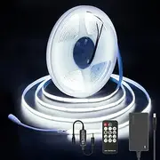 [ALITOVE] 10M COB Daylight White LED Light Strip Super Bright 6000K CRI>90 COB LED Strip Lights Dimmable Led Strip Lighting with Dimmer and Power Adapter for Mirror Wardrobe Hutch Bookcase(AU Plug)