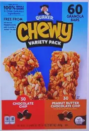 Quaker Chewy Granola Bars, Variety Pack, 0.84 oz, 60-count 4 Boxes