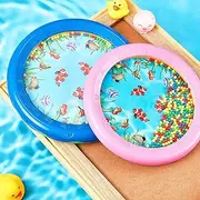 2 Pcs Ocean Wave Drum - Gentle Sea Sound Music Gift, Educational Percussion Instrument Tool, Pink and Blue, 7 Inch and 8 Inch