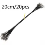 20 PCS Luya Front Wire With Pin Wire Anti-bite Wire, Size:20CM(Black)