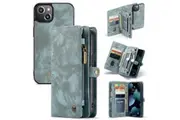 Apple iPhone 13 CaseMe 008 2-In-1 Wallet with Detachable Cover, 8 Card Slots + Zip Pocket