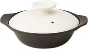 TAMAKI Thermatec T-960332 Ultra Light Direct Fire Shallow Pot for Single Person Size 6.5 White, 8.9 x 7.7 x 4.3 inches (22.5 x 19.5 x 11 cm), Easy to Use, Lightweight, Pottery, 24.3 fl oz (720 ml)