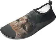[BTCOWZRV] Water Shoes for Women Men Cat Wearing Tie Water Sports Shoes Slip-on Breathable Lightweight Athletic Aqua Sock