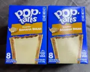 Pop Tarts FROSTED BANANA BREAD Toaster Pastries 8 Count 13.5 oz 2 Box Lot