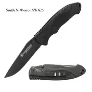 New SMITH & WESSON Extreme Ops SWA25 Clip Point Folding Black 3.25" Blade Knife
