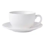 White Ceramics Plain Coffee Cup and Saucer Beverage Simple Water