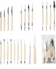 NEW 22PCS Pottery Clay Sculpture Sculpting Carving Modelling Ceramic Hobby Tools
