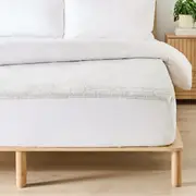 Memory Foam Mattress Topper with Skirt - King Bed, White and Grey