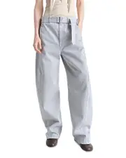 Lemaire Twisted Belted Pants in Snowy Blue Gray