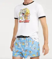 NEW PETER ALEXANDER MENS TOM AND JERRY TEE + BOXER SHORTS S XL RRP$109.9