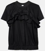 [Noir Kei Ninomiya] Noir Kei Ninomiya Ruffled cotton top AU 12 black