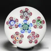 John Deacons (2021) millefiori circlet garland and silhouettes glass paperweight