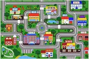 Kids Play Mat, Interactive Baby Mat, Foldable Rug with Large City Scene Design, Educational Activity, Ideal for Indoor & Outdoor Games and Playtime, 31543.31 inches