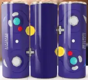 Nintendo GameCube Controller Style Tumbler 20oz Travel Cup Mug Stainless Steel