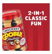 Smucker's Goober Peanut Butter and Strawberry Jelly Stripes, 18 Ounce Glass Jar