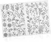 AUTSUPPL Flower Stencils for Embroidery Wash Away Water Soluble Paper Patterns Stabilizer for Clothing Decor