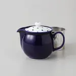 【日本職人茶具】日本陶瓷茶壺450ML 藍丸紋 花茶壺 側把茶壺 日式小茶壺 日本茶壺 泡茶壺