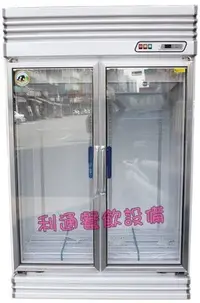 在飛比找Yahoo!奇摩拍賣優惠-《利通餐飲設備》百葉 台製2門 -玻璃冰箱 雙門冷藏冰箱 兩