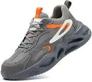 [SANGIN] Mesh Labor Protection Shoes, Safety Work Shoes, Wear-Resistant Protective Shoes, Light and Soft, Breathable Upper, Comfortable for Feet
