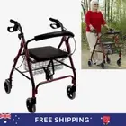 6-Wheel Seniors Foldable Rollator Mobility Walker Walking Frame w/ Seat & Basket