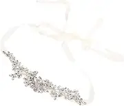 [DEARMAMY] Bride to Me Costume Accessory Rhinestone Belt Sash Belt for Women's Dresses Wedding Party