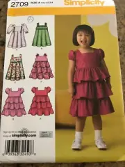 SIMPLICITY #2709 - CUTE TODDLERS DRESS w/SKIRT VARIATIONS PATTERN ½-4 FF