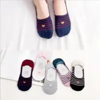 在飛比找momo購物網優惠-【PS Mall】韓版愛心條紋隱形襪女襪(J1430)