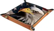 [YTYVAGT] Valet Tray,Nightstand Jewelry Coin Key Tray Desk Storage Plate,4.5x1.18 in,American Eagle on American Flag