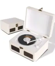 Portable CD Player w/ Bluetooth, 2200Mah RetroBeat Rechargeable Desktop Leather