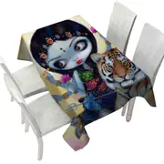 Hindu Goddess Maiden Durga and the Tiger Tablecloth