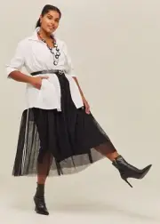 Taking Shape TS Mesh Skirt Elastic waist lined 20 plus sz RRP. $129 BNWT