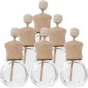 Luxshiny 6-Pack Car Aroma Diffuser, Reusable Fragrance Diffuser Bottles, Clip-On Perfume Diffuser for Essential Oils, Multi-Color Wood Design, Compact Size for Car Air Vents