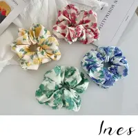 在飛比找momo購物網優惠-【INES】彩色髮圈 花卉髮圈/韓國設計繽紛彩色花卉大腸圈 