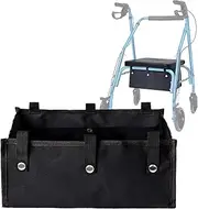 CTWWFS Large Size Under Seat Rollator Basket, Under Seat Rollator Storage Bag or Pouch for Four Wheel Walker, Under Seat Medical Basket for Seniors(Large, Black)